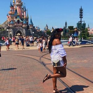 Zara off the shoulder crop top with bow detail